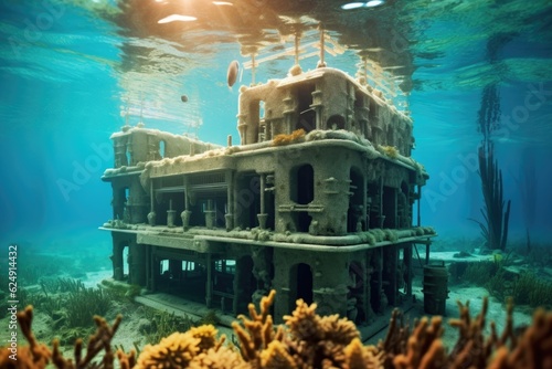 artificial reef modules creating new habitats, created with generative ai