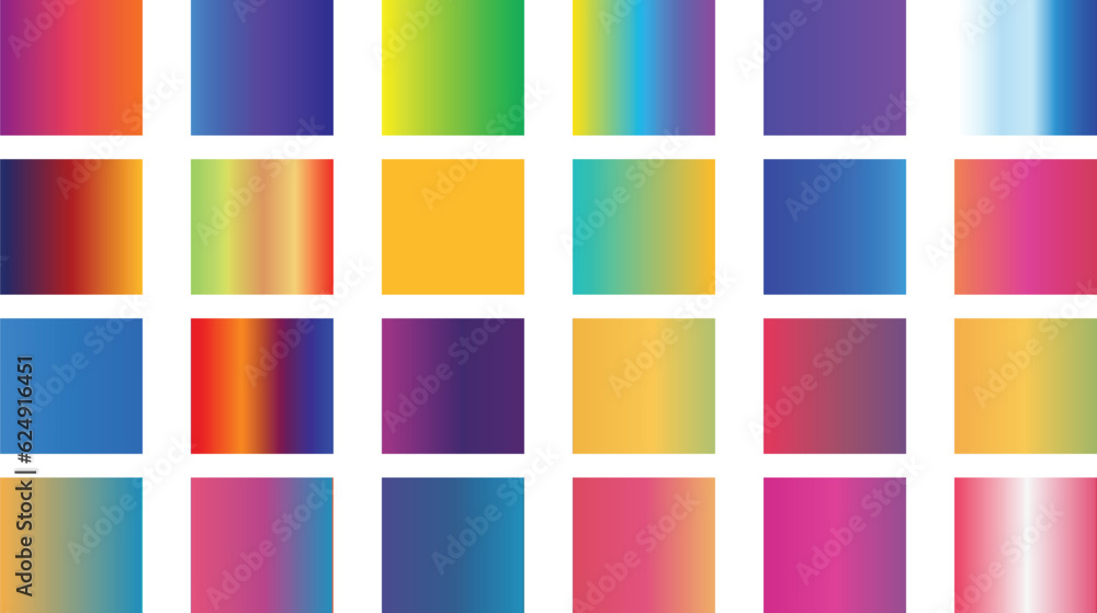 Gradient set. Colorful gradient pallet modern flat and gradient color swatches palette