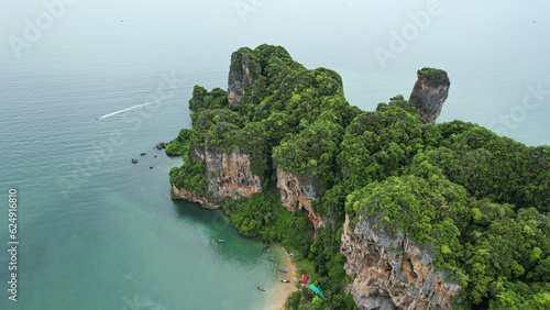 High-angle view of Auo Rai Ray, Krabi in Thailand. viewpoint to Beautiful scenery view 360 degrees
