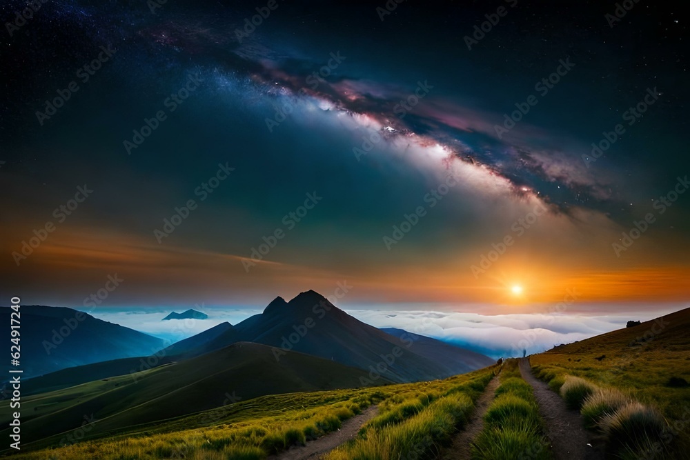 Obraz premium sunrise over the mountains