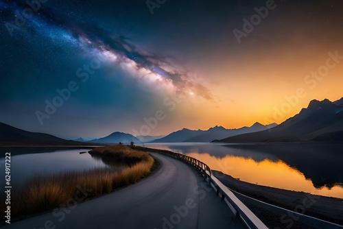 sunset over the mountains