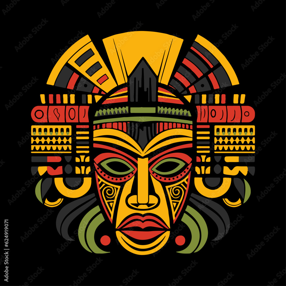 Obraz premium African art with pan-africanism symbolism