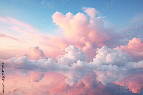 Pastel Cloud Serenity, Transparent background. generative AI