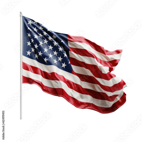 Fototapete USA flag isolated. Illustration AI Generative.