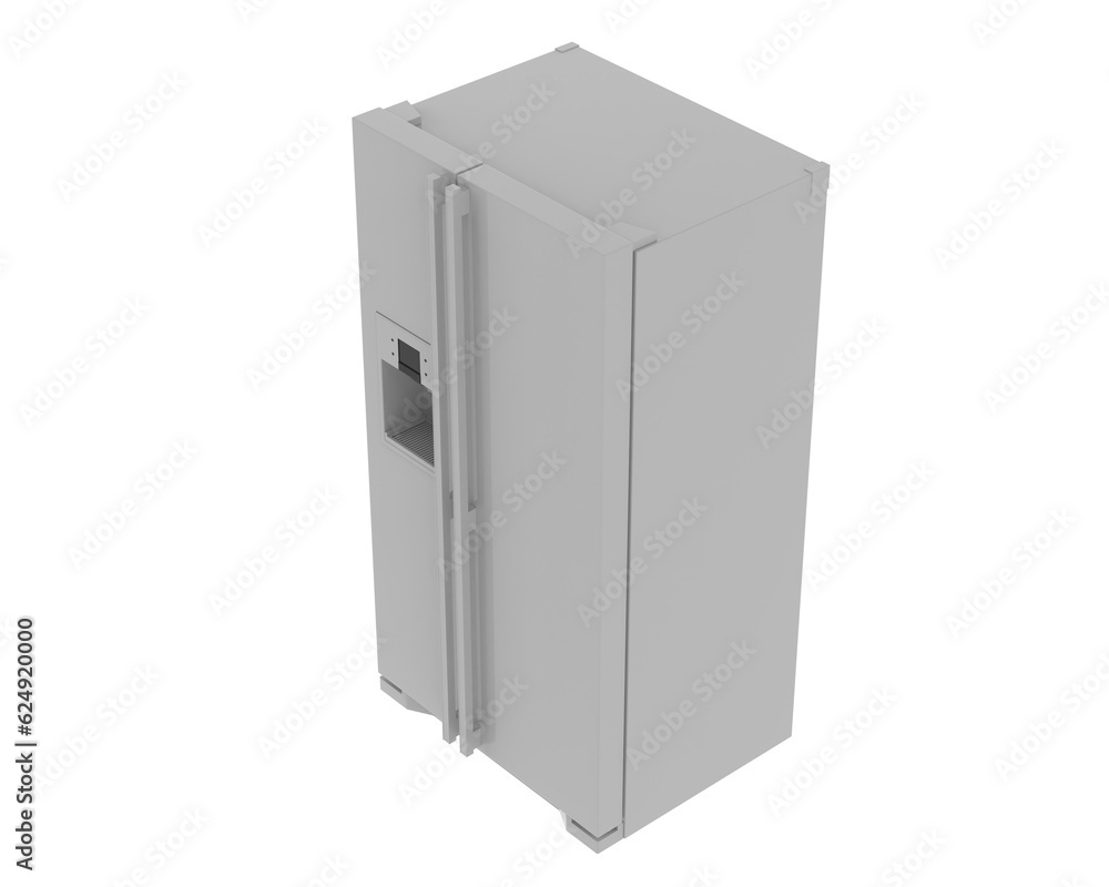 Fridge isolated on transparent background. 3d rendering - illustration Fridge isolated on transparent background. 3d rendering - illustration