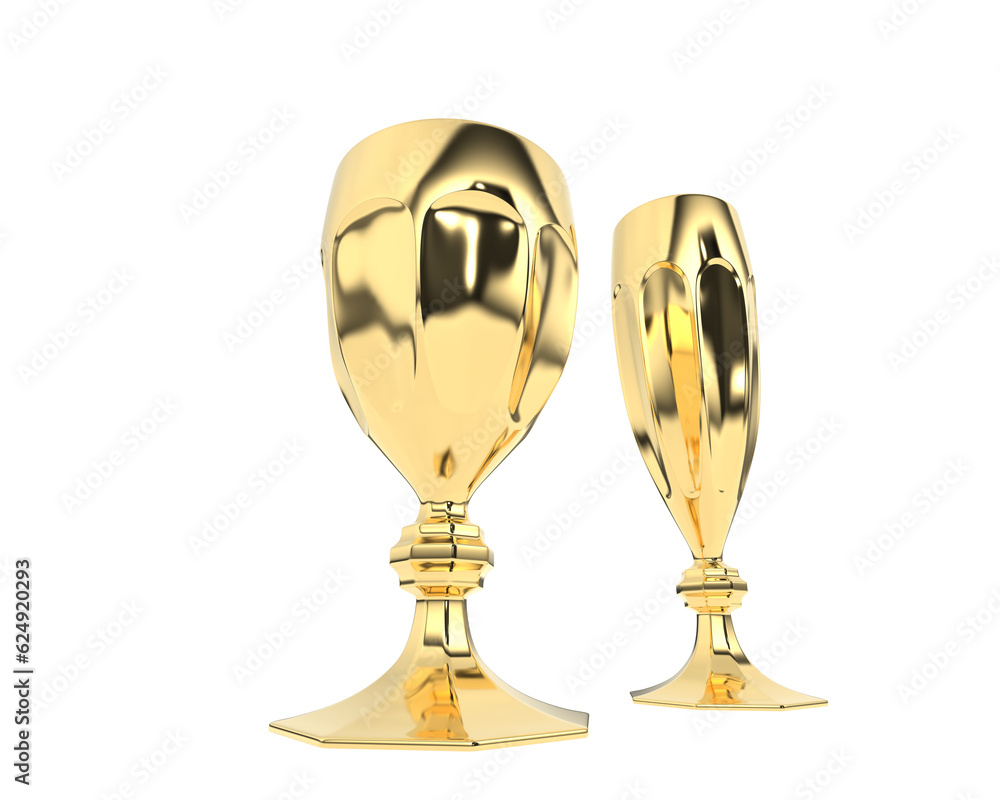 Glassware isolated on transparent background. 3d rendering - illustration Glassware isolated on transparent background. 3d rendering - illustration