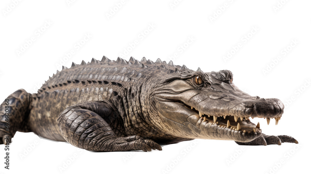 an American alligator (Alligator mississippiensis) full body 3/4 view in a Wildlife-themed, photorealistic illustration in a PNG format, cutout, and isolated. Generative AI an American alligator (Alligator mississippiensis) full body 3/4 view in a Wildlife-themed, photorealistic illustration in a PNG format, cutout, and isolated. Generative AI