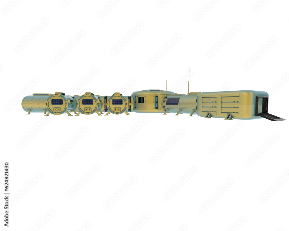 Space station isolated on transparent background. 3d rendering - illustration Space station isolated on transparent background. 3d rendering - illustration