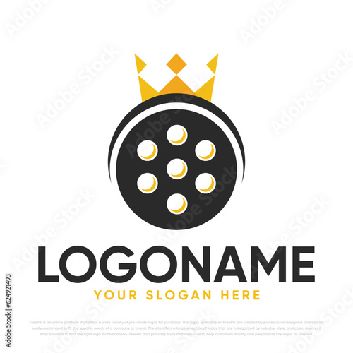 Cinema movie crown Logo design