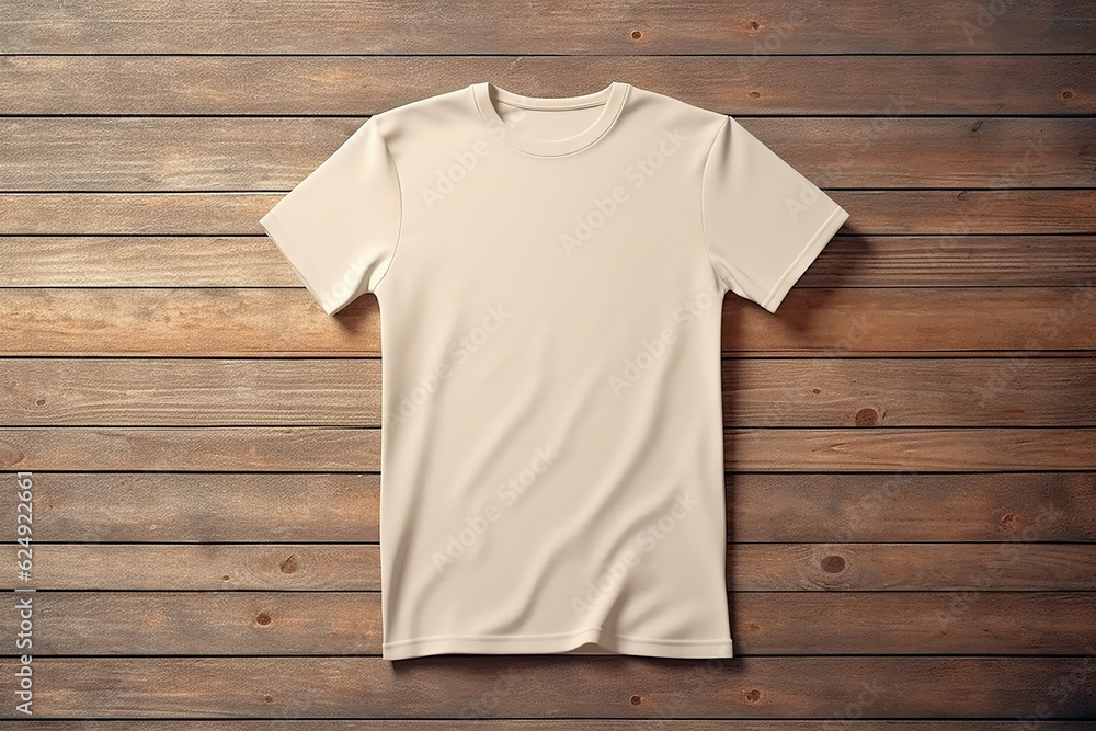 white t shirt mockup on a wooden background white t shirt mockup on a wooden background
