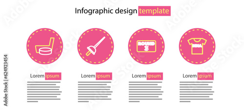 Canvas Print Set line Boxing ring board, T-shirt with fight club MMA, Fencing and Ice hockey stick and puck icon