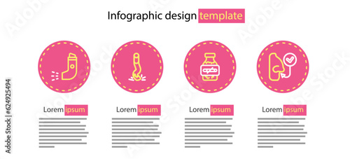 Set line Nicotine gum in blister pack, Healthy breathing, Cigarette butt and Inhaler icon. Vector
