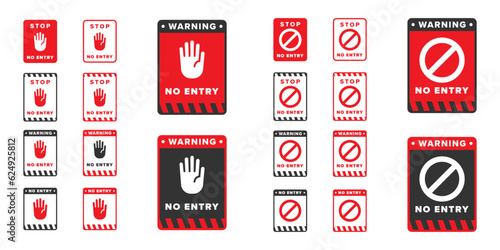 No entry icon sign vector design red color