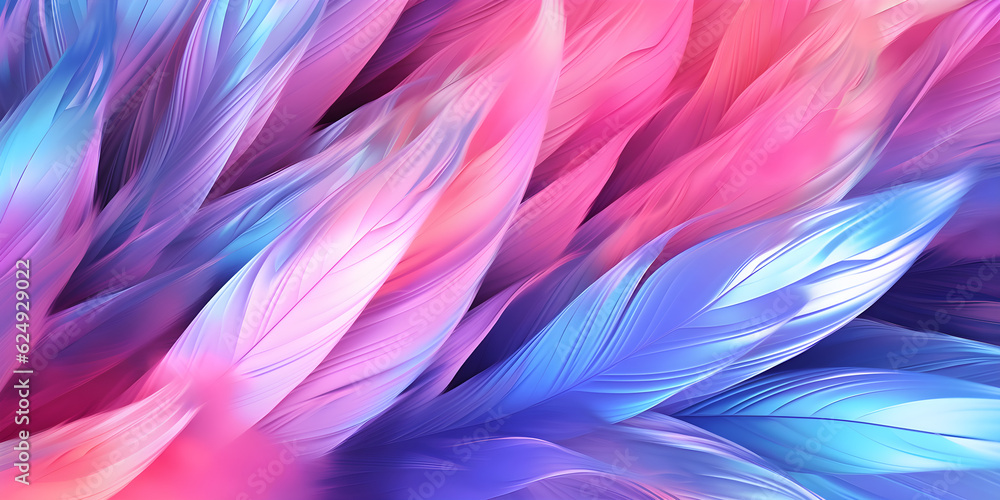 shining long iridescent feathers in pastel shades, generative ai shining long iridescent feathers in pastel shades, generative ai