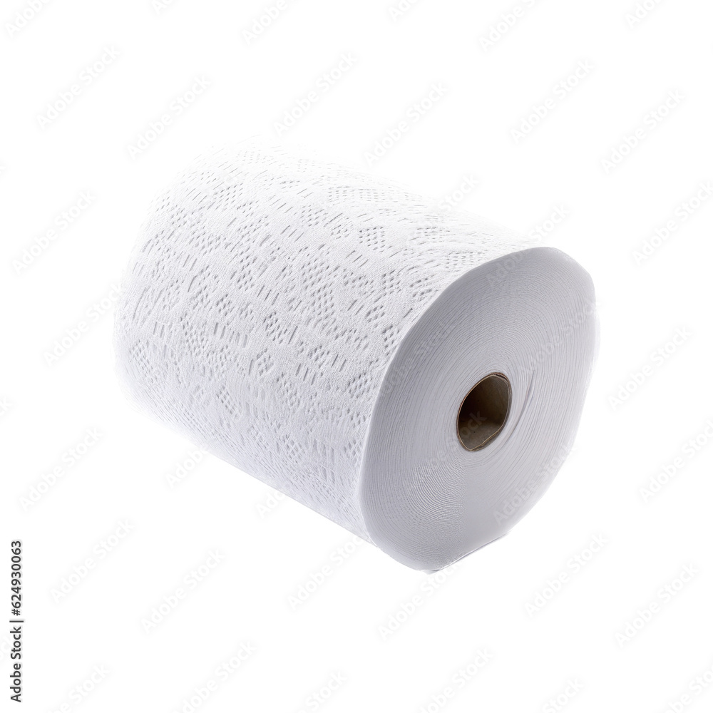 Fototapeta premium a Roll of Toilet Paper a necessity Household-themed, photorealistic illustration in a PNG, cutout, and isolated. Generative AI