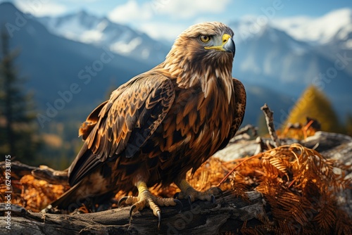 Golden eagle in nature. Generative AI © Lubos Chlubny