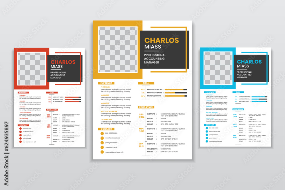 Obraz premium Cv design with line design vector