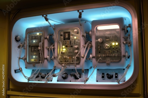 control panel of the hyperbaric oxygen chamber, created with generative ai