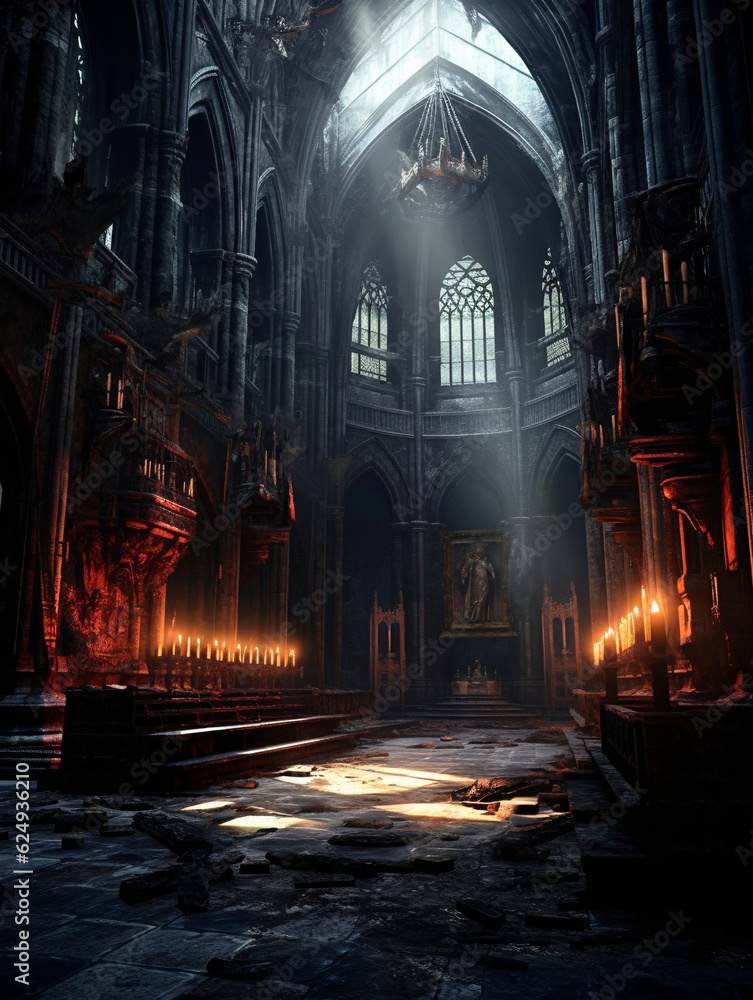 Dark and Creepy Medieval Church