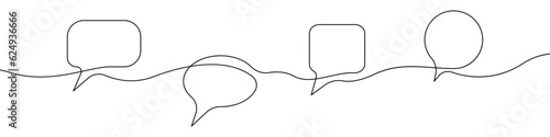 Message set icon line continuous drawing vector. One line Color hint bubble icon vector background. Tooltip icon. Continuous outline of a Notification speech balloon icon.