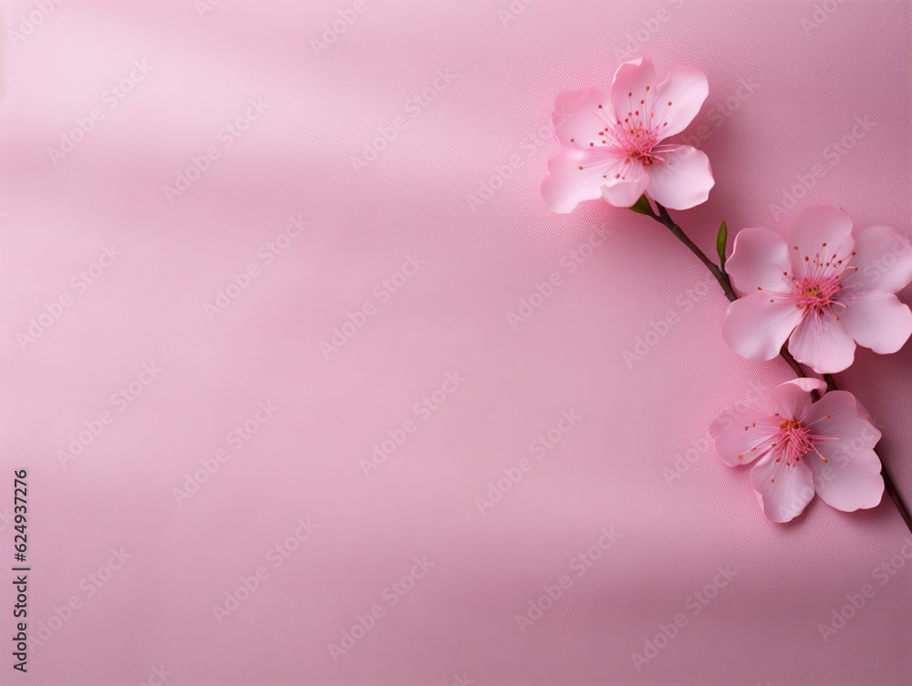Pink flowers of pink for background women's day isolated sakura. Generated by 
AI