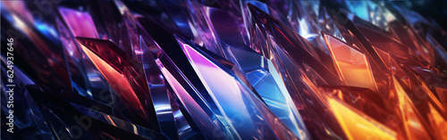 prismatic colors background abstract shapes high quality 3d crystals black background iridescent p4