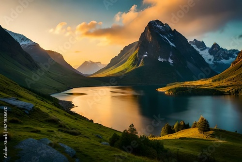 lake in the mountains generated ai © AD Collections