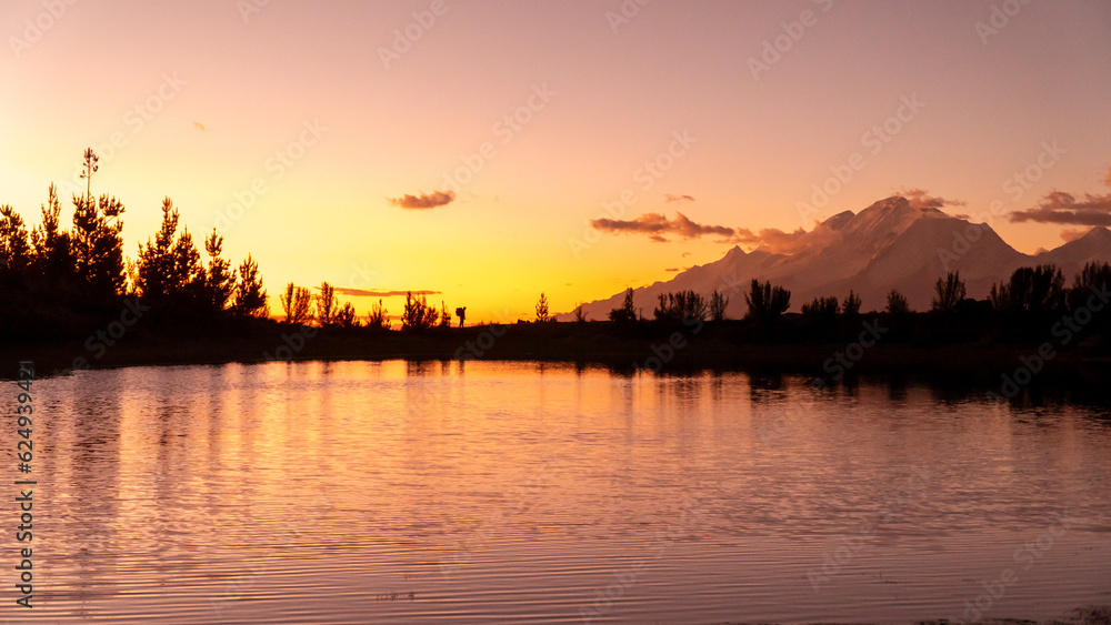 sunset over the lake sunset over the lake