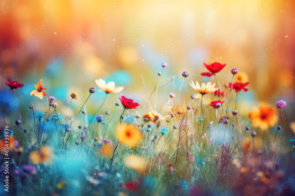 Colorful wildflowers on a meadow