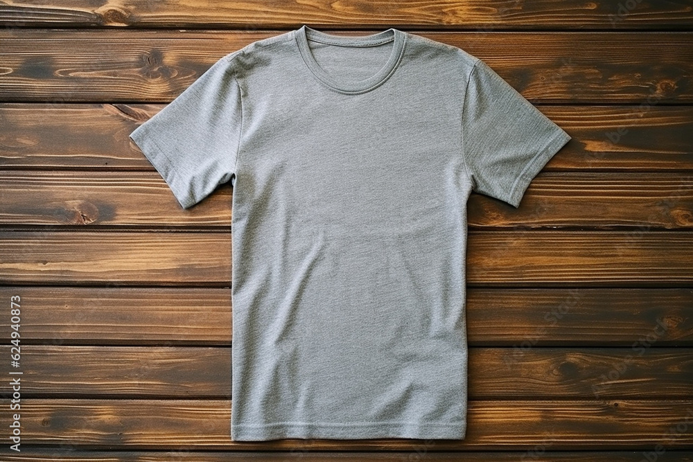 white t shirt on a wooden background white t shirt on a wooden background