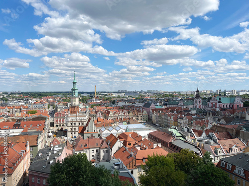 View of the old market square from the tower of the Royal Castle in Poznan, Poland