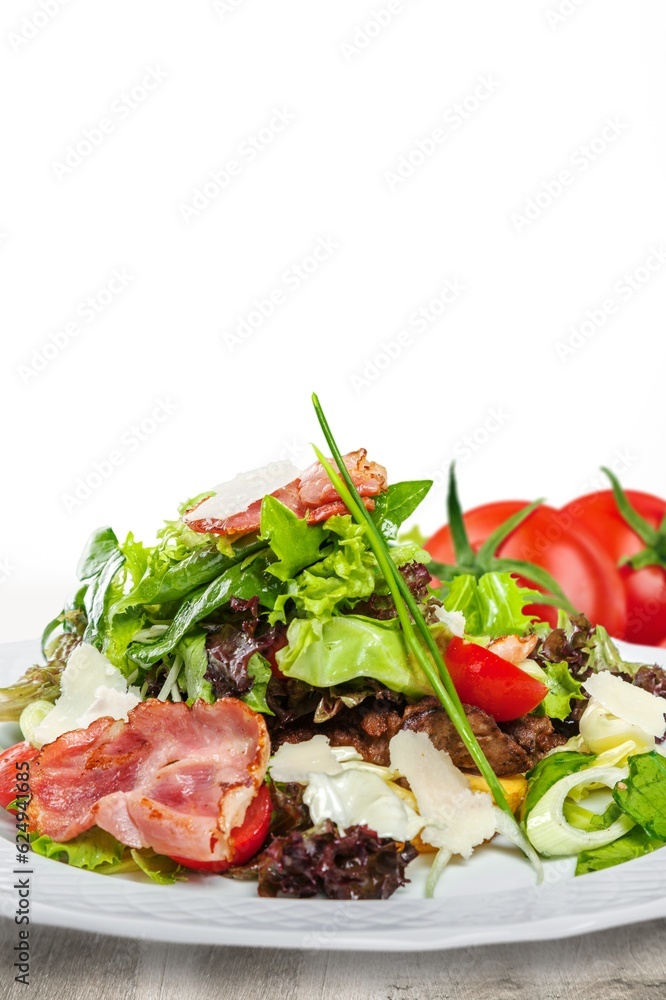 Summer fresh tasty diet salad with vegetables