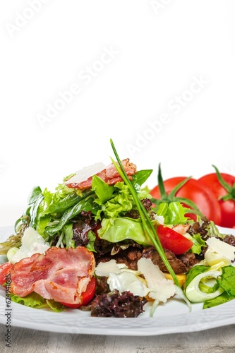 Summer fresh tasty diet salad with vegetables