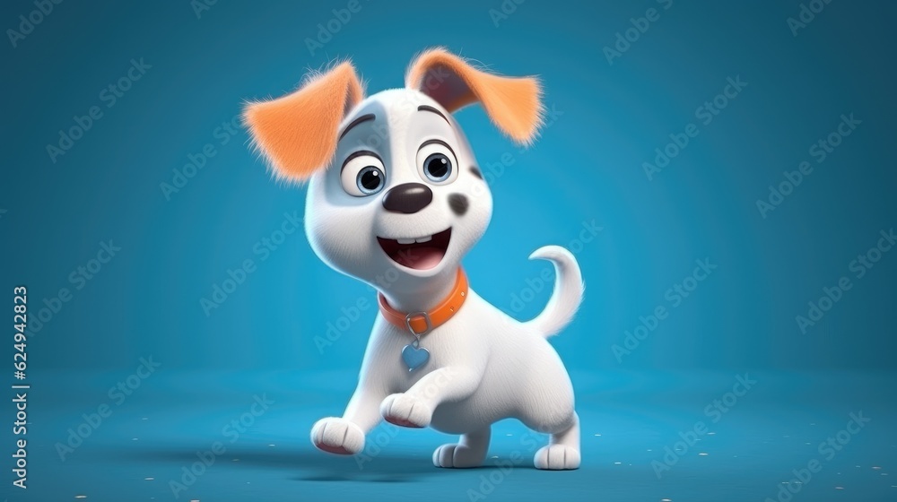 Fototapeta premium adorable dog dancing. Created with generative AI.