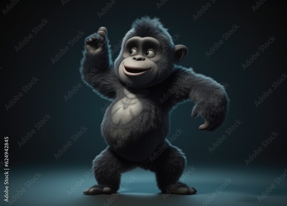 adorable gorilla dancing. Created with generative AI.
adorable gorilla dancing. Created with generative AI.