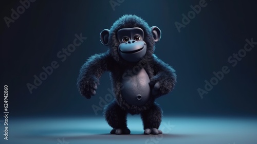 adorable gorilla dancing. Created with generative AI. 