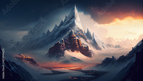sunrise in the mountainsgenerated by AI technology © zaroosh