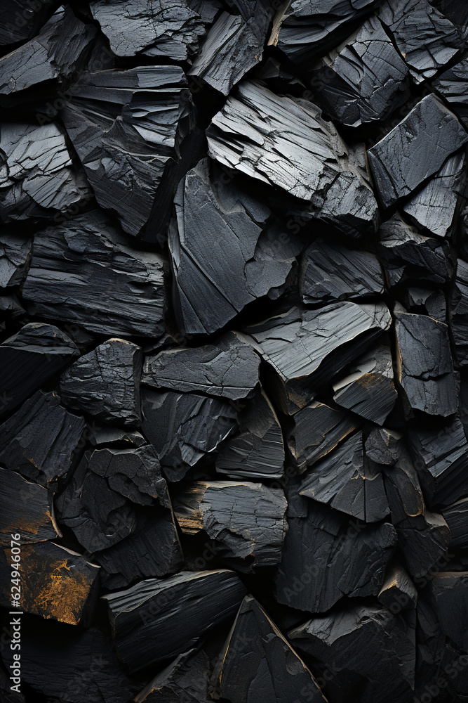 Black stone wall texture background. AI generative Black stone wall texture background. AI generative
