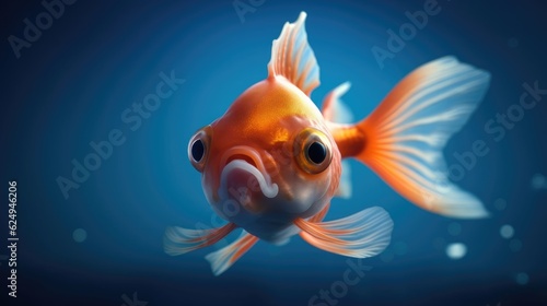 gold fish with big bulging eyes. Created with Generative AI.
