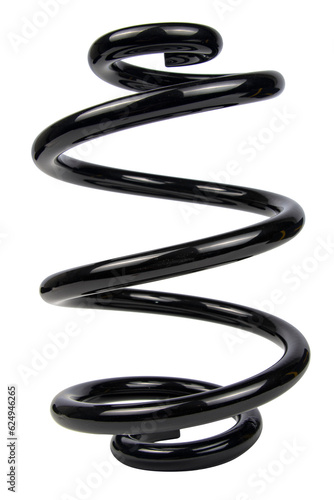 Black Coil Spring Isolated On White Background