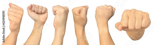 Fotografija Hand showing fist ball clench on transparent background cutout, PNG file