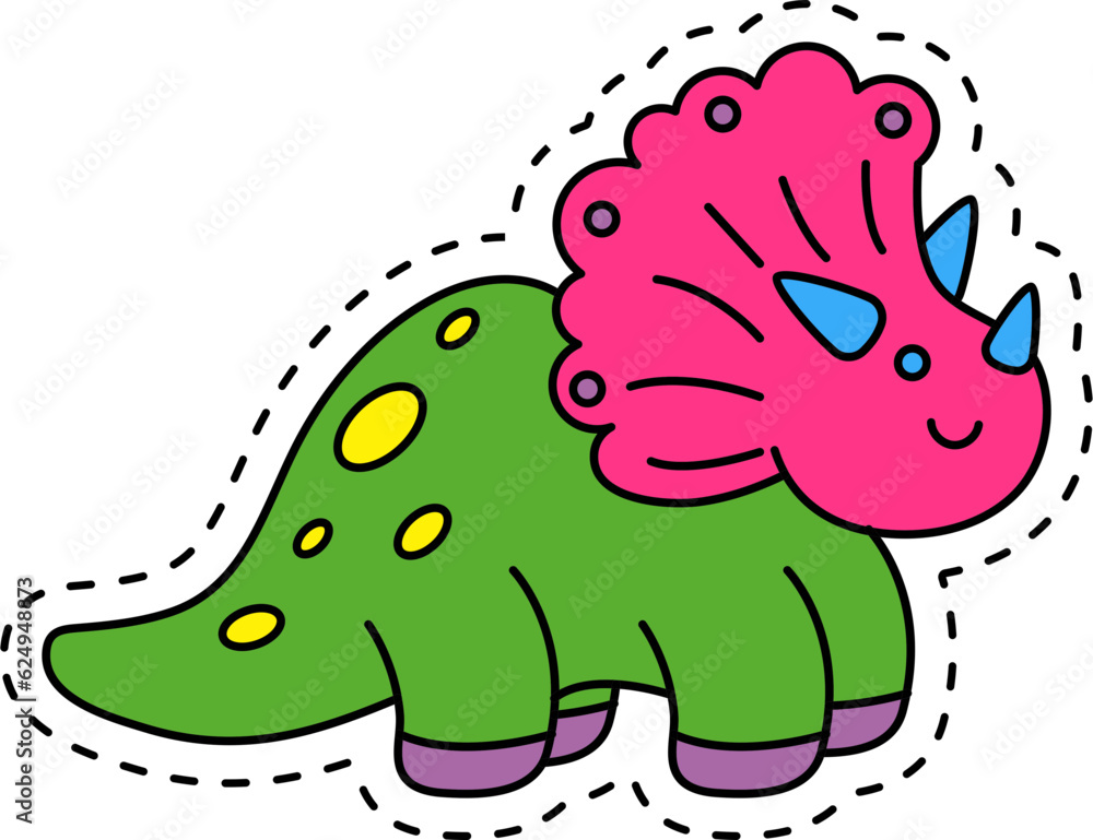 Cute kawaii sticker. Lineal icon with white outline Cute kawaii sticker. Lineal icon with white outline