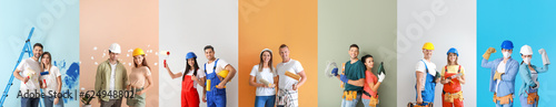 Group of happy couples doin...