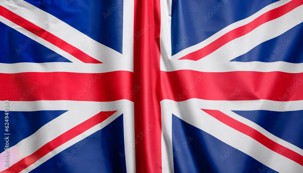 Great Britain flag with folds Great Britain flag with folds