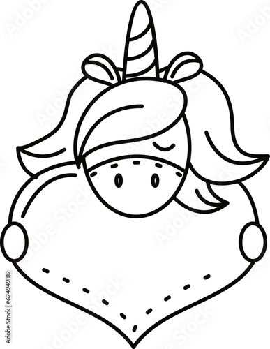 Doodle cute illustration. Kawaii characters for childrens coloring book