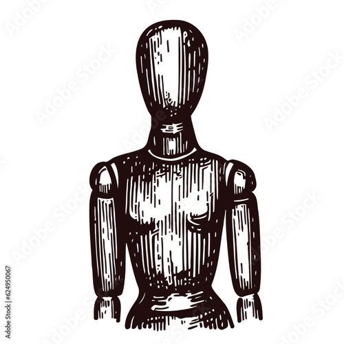wooden puppet, mannequin sketch