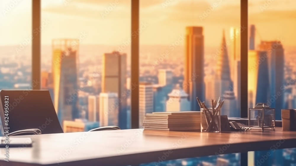 Businessman's office and desk. AI generated Businessman's office and desk. AI generated