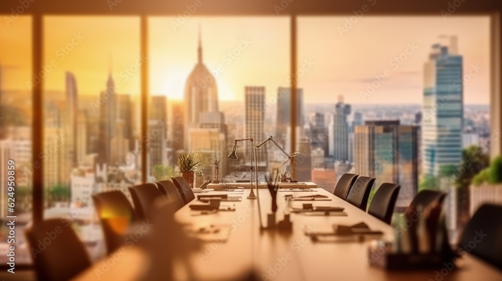 An empty office and a business conference room. AI generated An empty office and a business conference room. AI generated