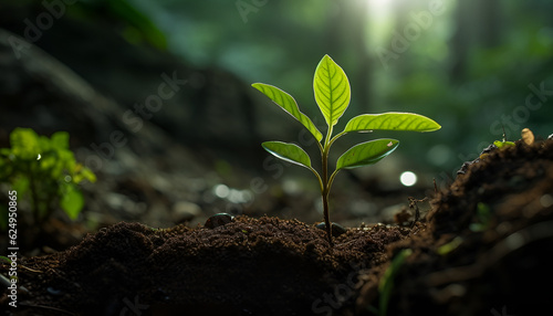 A Seedling Emerges From The Soil