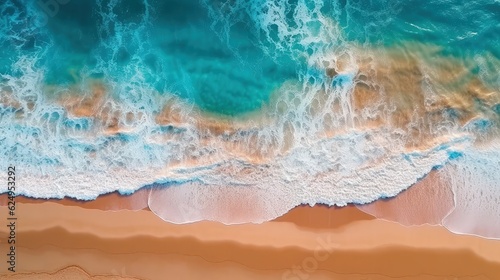 Aerial view of ocean waves. Aerial photography. AI generated © AKA-RA